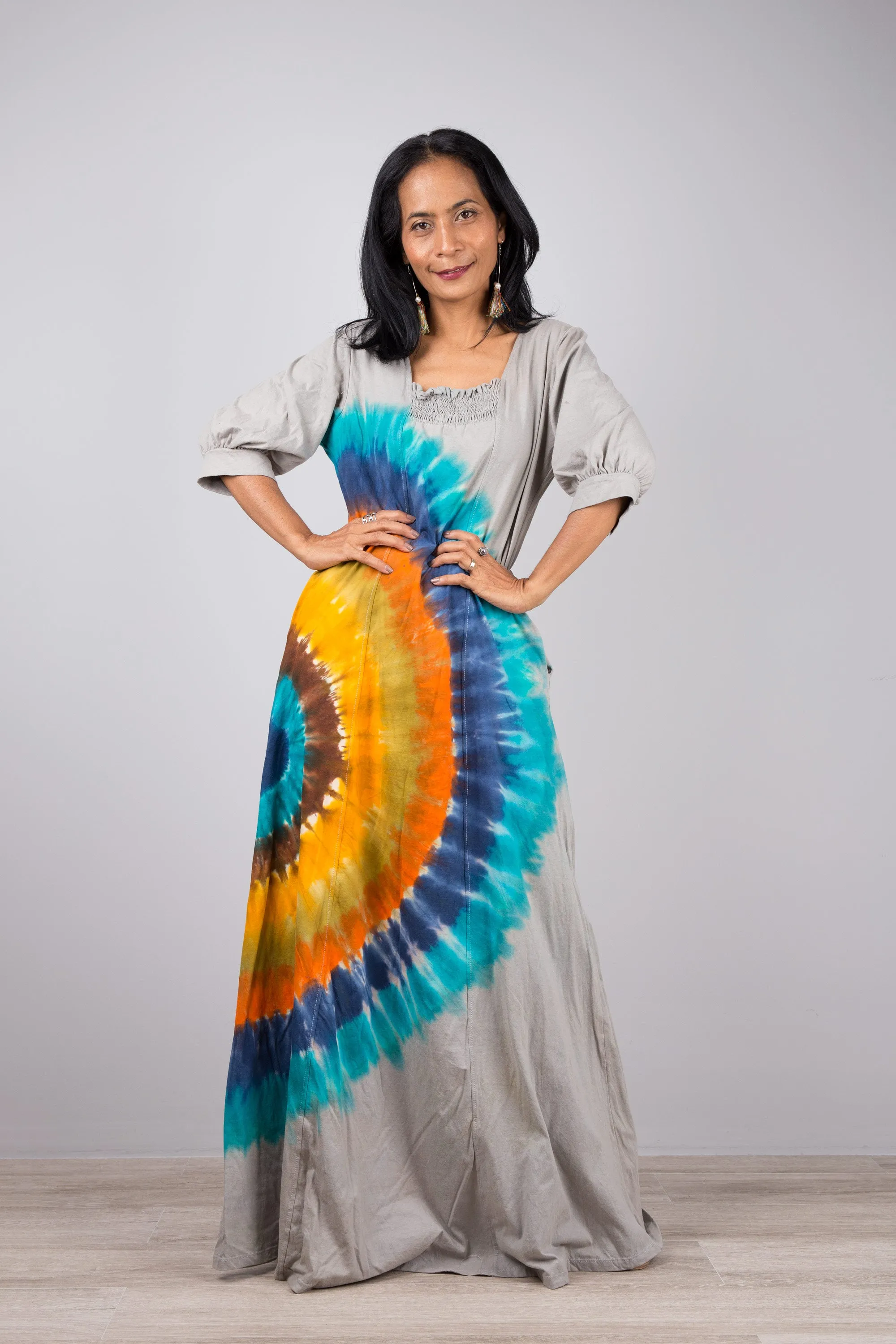 Rainbow Tie Dye Maxi Dress