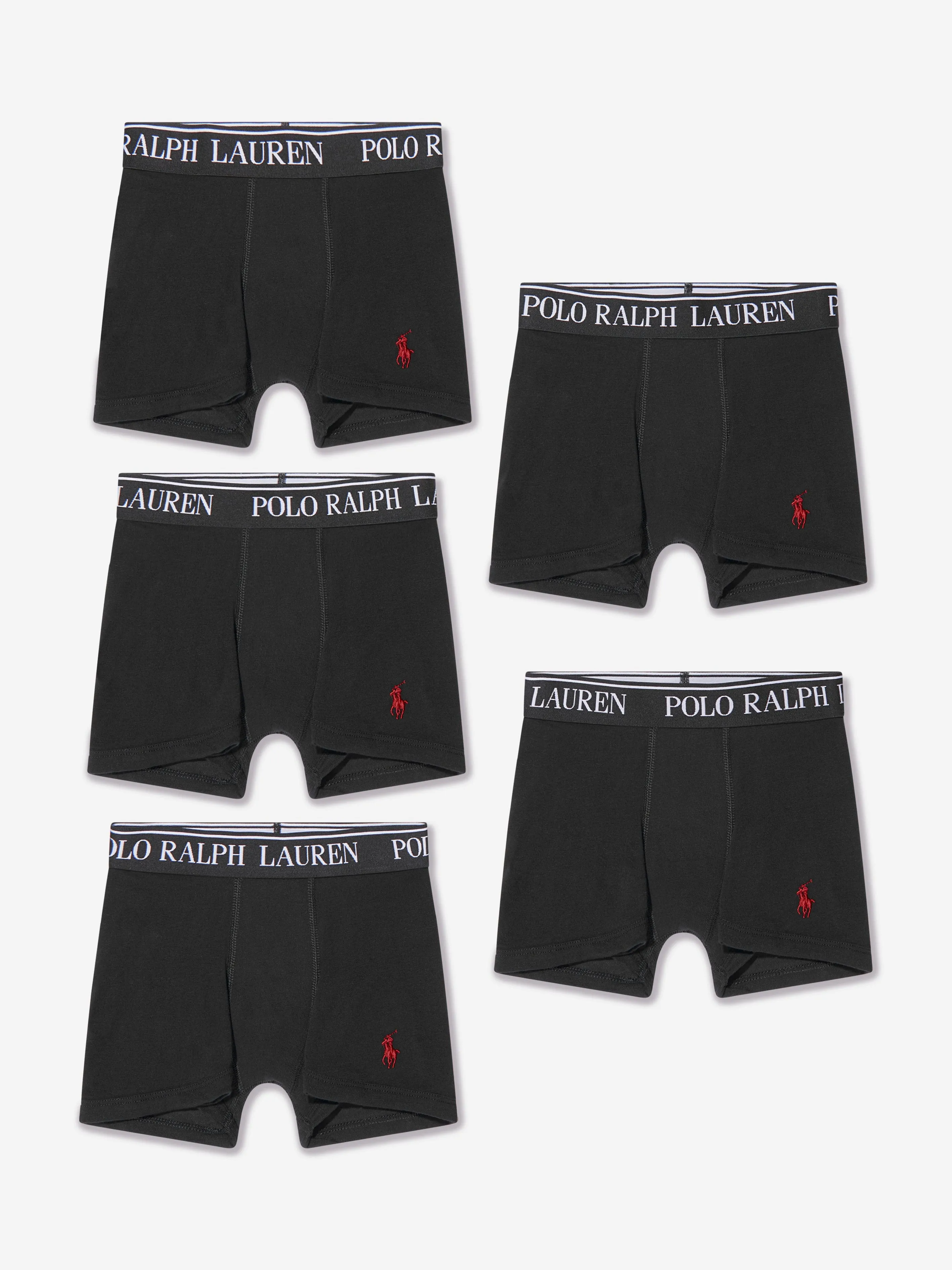 Ralph Lauren Boys 5 Pack Boxer Shorts Set in Black