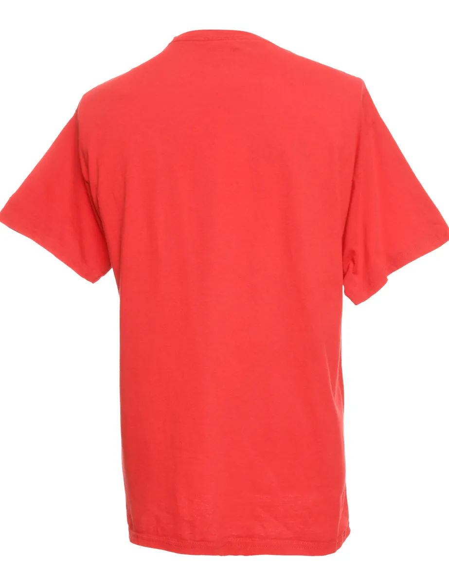 Red Champion Printed T-shirt - L