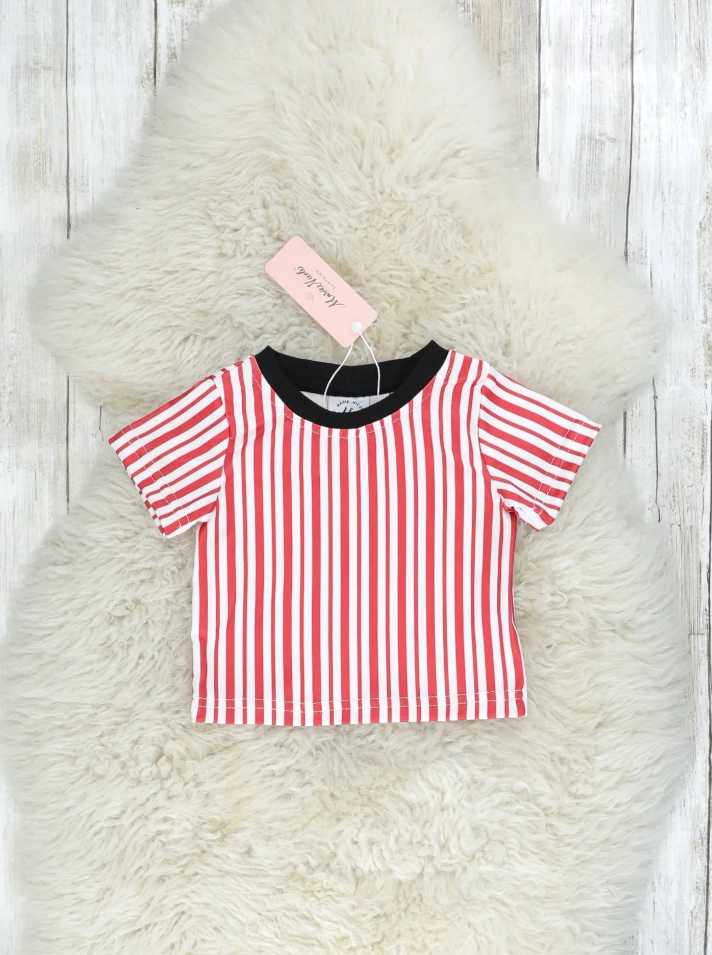 Red Striped French Fry Overall Set