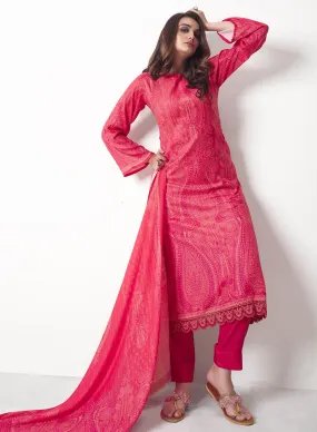 Red Unstitched Pashmina Winter Salwar Suits Fabric for Ladies