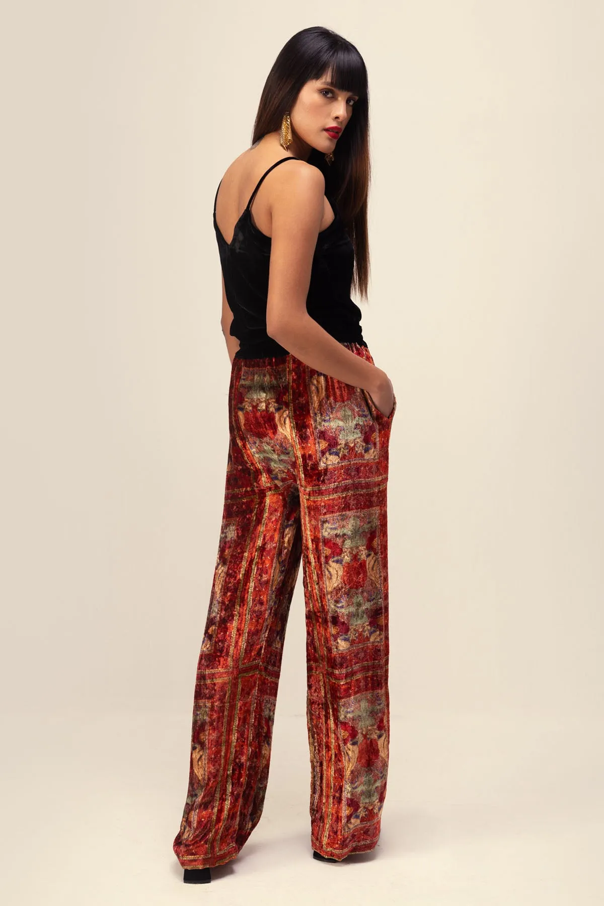 Red Velvet Kimono Top & Pants