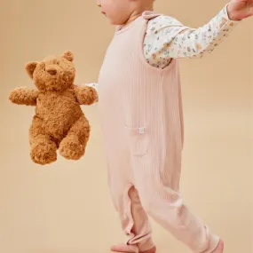 Ribbed Overall & Bear Bodysuit Outfit