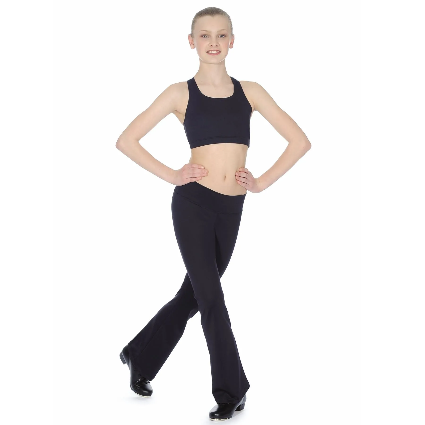 ROCH VALLEY RHYTHM BLACK MICROFIBRE JAZZ PANTS WITH KICK FLARE - SIZE 3A