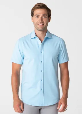 Short-Sleeve Polished Shirt | Light Blue