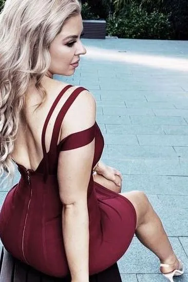 Sia Bandage Dress - Red Wine