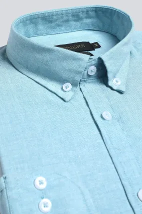 Sky Blue Self Casual Shirt