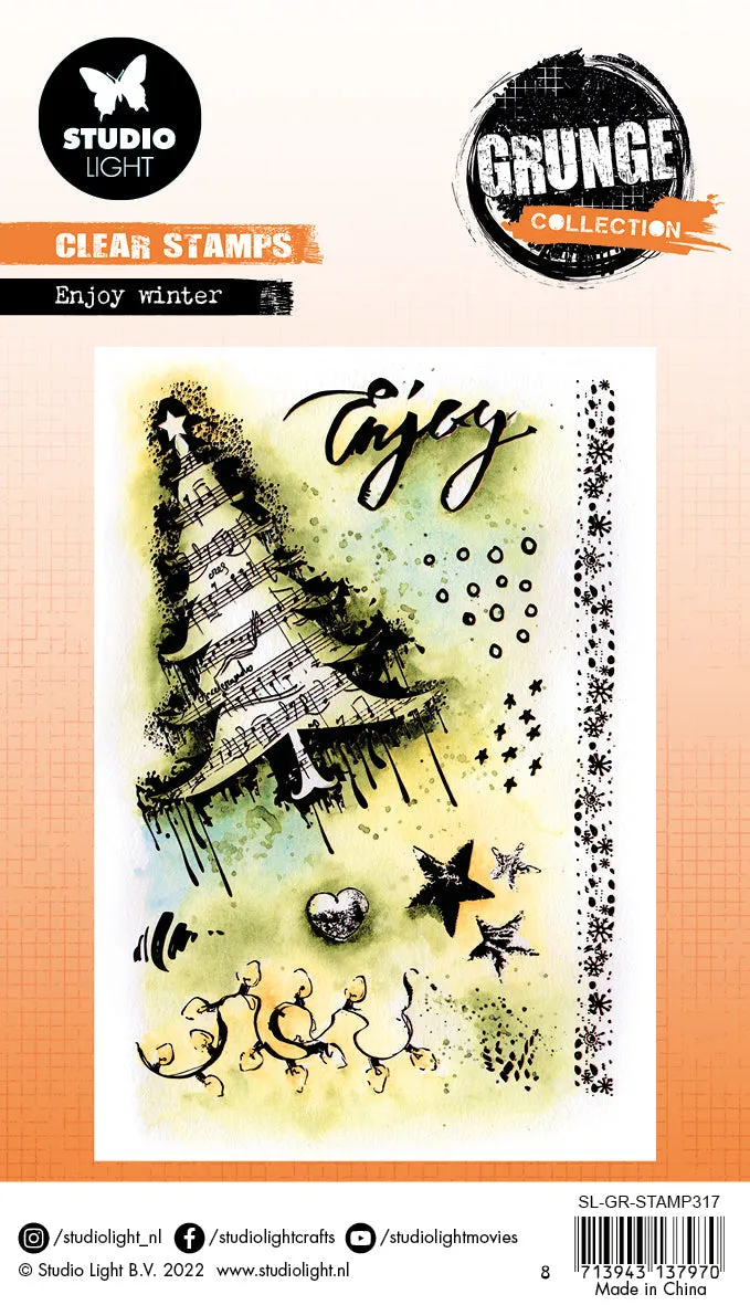 SL Clear Stamp Enjoy Winter Grunge Collection 148x105x3mm 10 PC nr.317