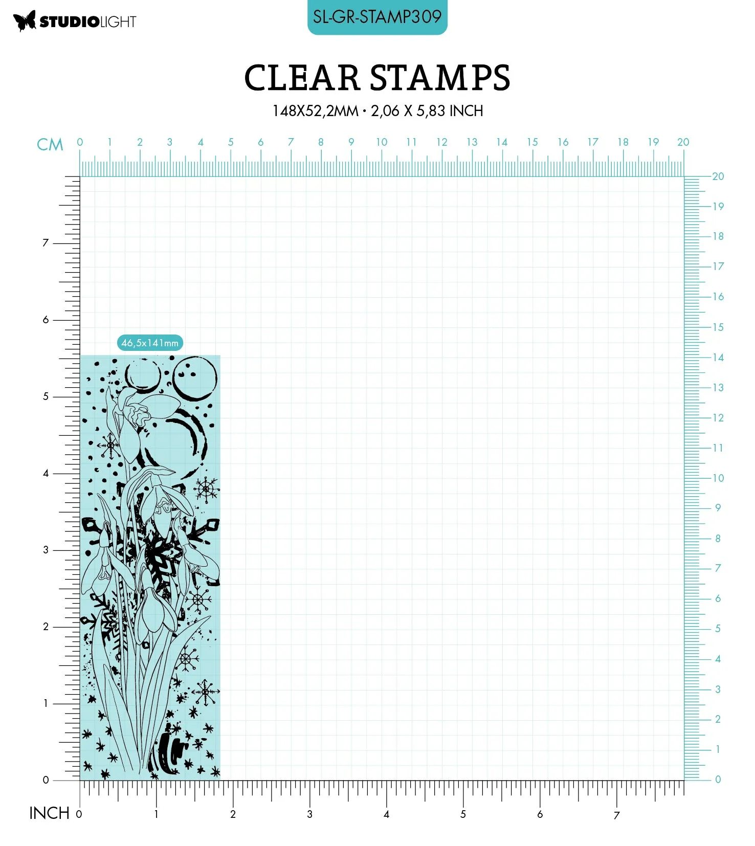 SL Clear Stamp Snow Drops Grunge Collection 148x52.2x3mm 1 PC nr.309