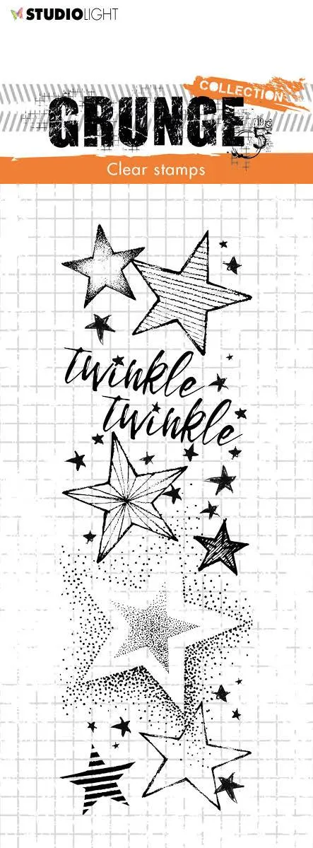 SL Clear Stamp Twinkle Twinkle Stars Grunge 52x148x3mm 1 pc nr.98