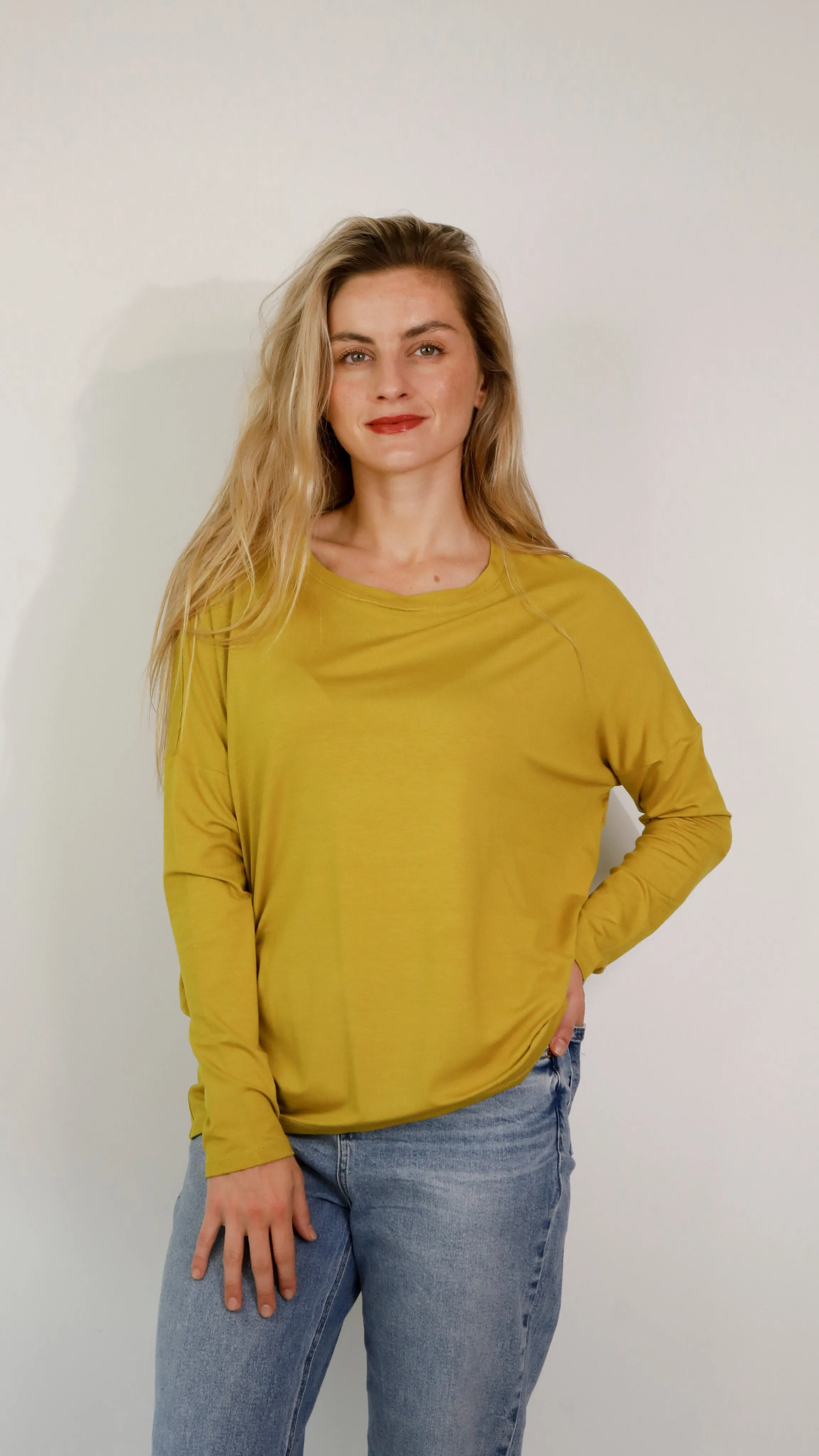 Slick long sleeve top- chartreuse