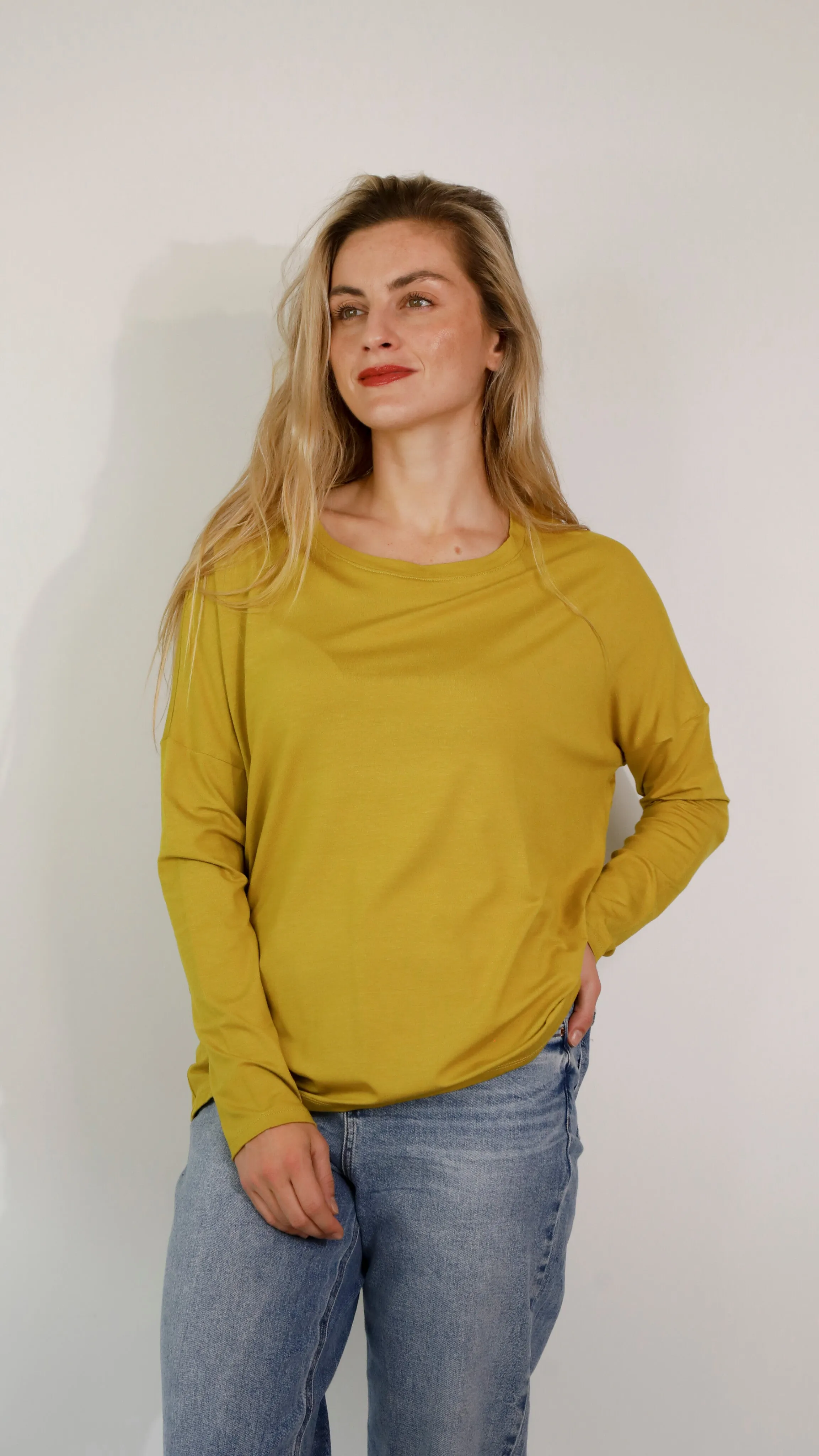 Slick long sleeve top- chartreuse