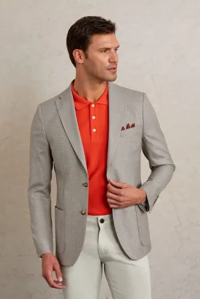 Slim Fit Notch Lapel Textured Beige Casual Blazer