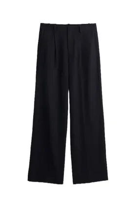 Slouchy Straight Pants in Drapey Twill