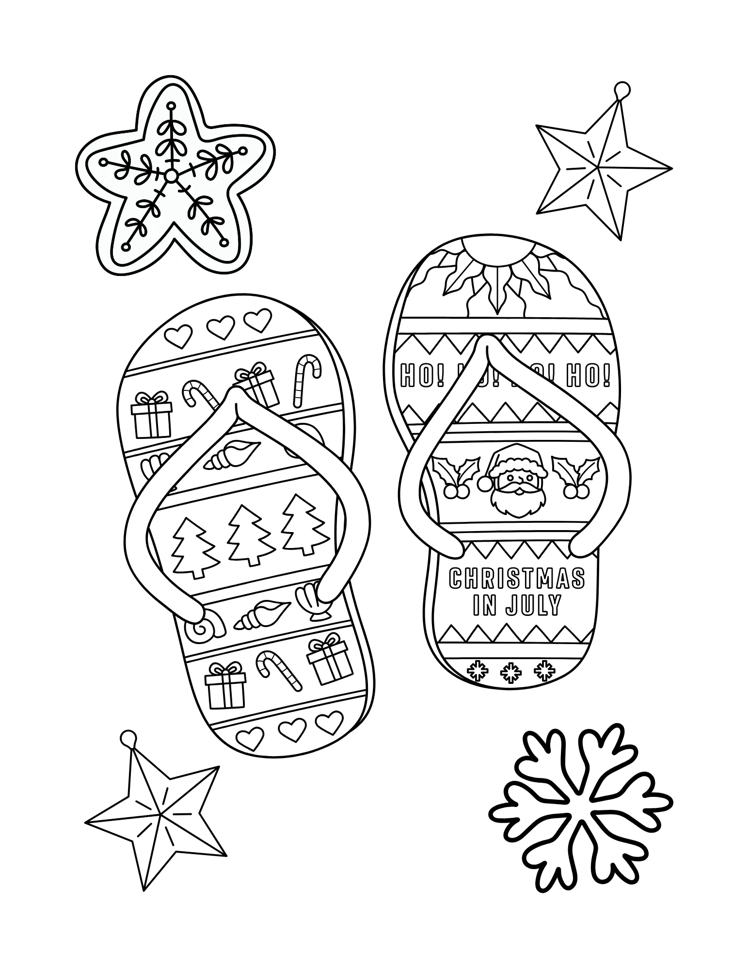 Snowflake Magic: Printable Coloring Book Featuring Snowflakes and Cute Characters