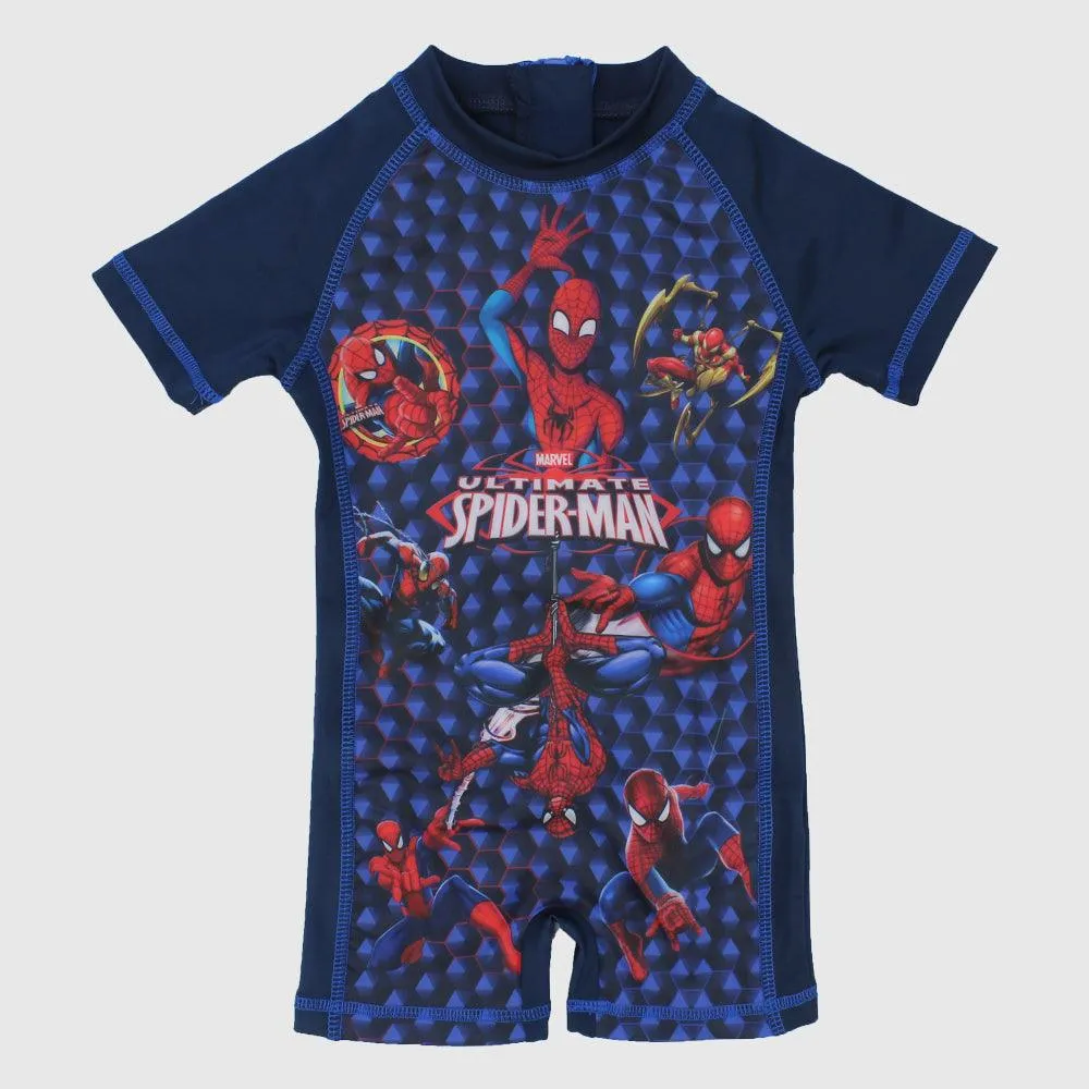 Spiderman Short-Sleeved Overall Swim Suit