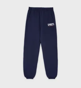 Sports Sweatpant - Navy/White