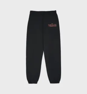 SR Health Resort Sweatpant - Black/Salmon