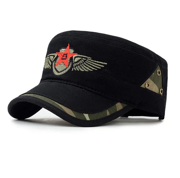 Star and Wing Embroided Military Cap