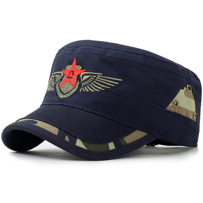 Star and Wing Embroided Military Cap