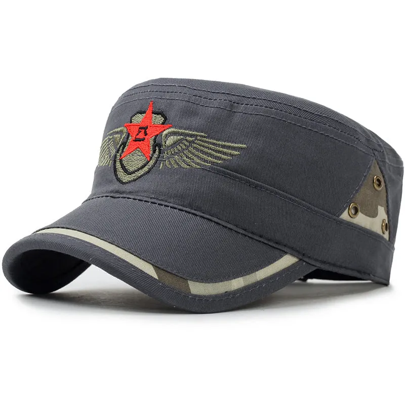 Star and Wing Embroided Military Cap