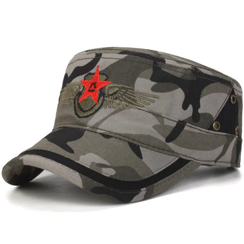 Star and Wing Embroided Military Cap