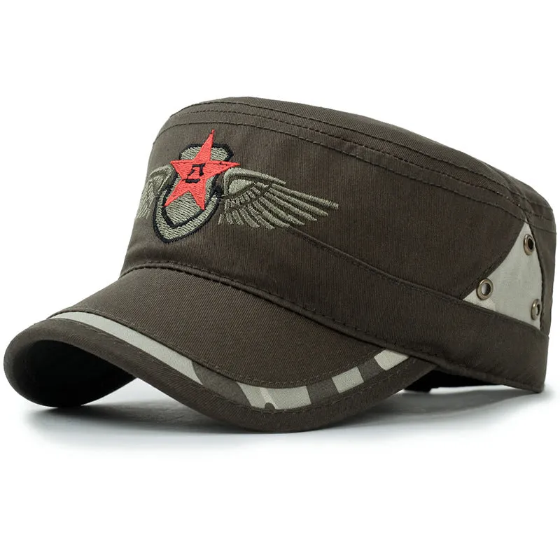 Star and Wing Embroided Military Cap