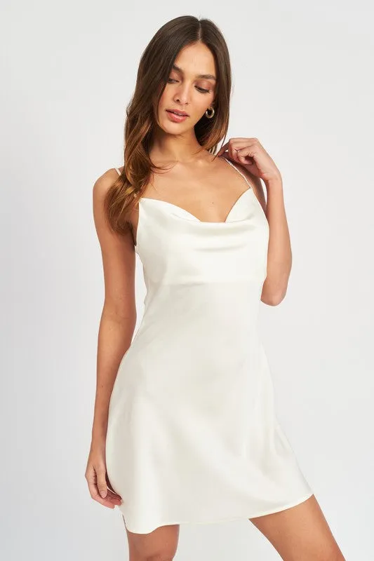 Starlight Cowl Neck Mini Slip Dress