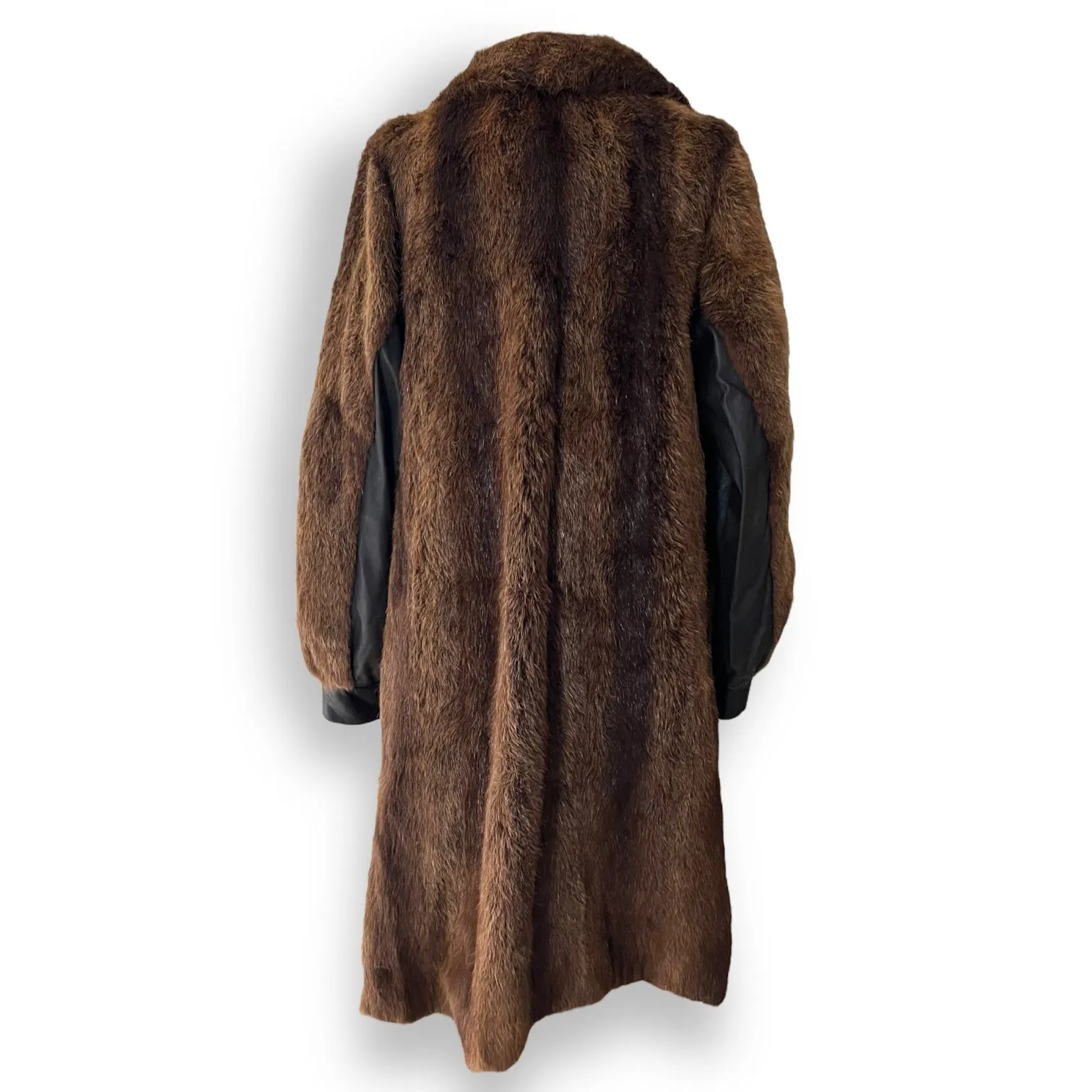 Stunning Vintage Fur Coat with Leather Inserts