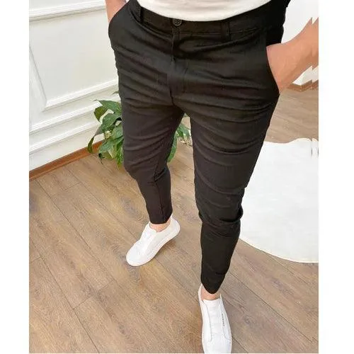 Summer Men's Casual Pants High Elastic Solid Color