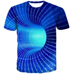 Swirl T-shirt Men Graphic 3d T shirts Cool Casual 3d Tshirts Novelty Space Shirt Print Blue T shirts Funny Short Sleeve Hip hop Mens