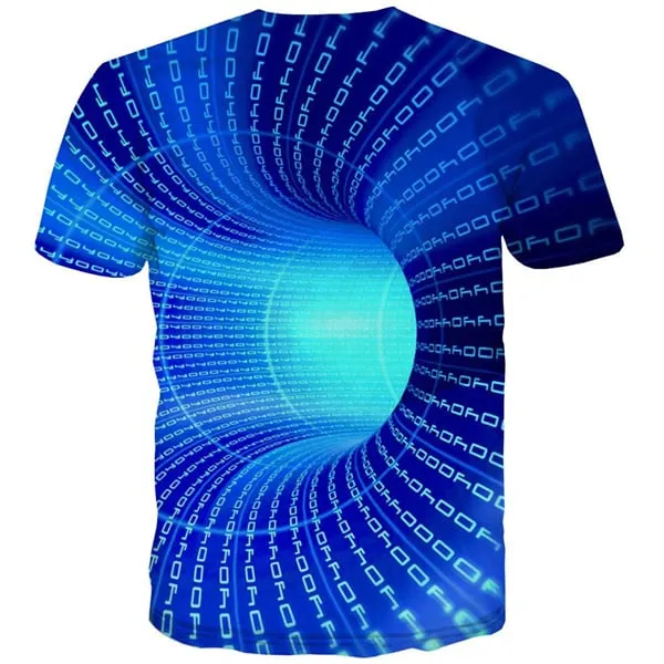 Swirl T-shirt Men Graphic 3d T shirts Cool Casual 3d Tshirts Novelty Space Shirt Print Blue T shirts Funny Short Sleeve Hip hop Mens