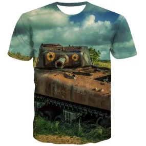 Tank T shirts Men Military Tshirts Cool Metal Shirt Print Landscape T shirts Funny War Tshirt Printed