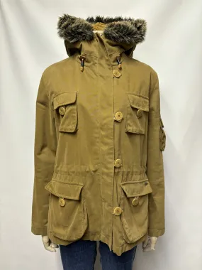 Ted Baker Khaki Padded Cotton Parker Coat Small