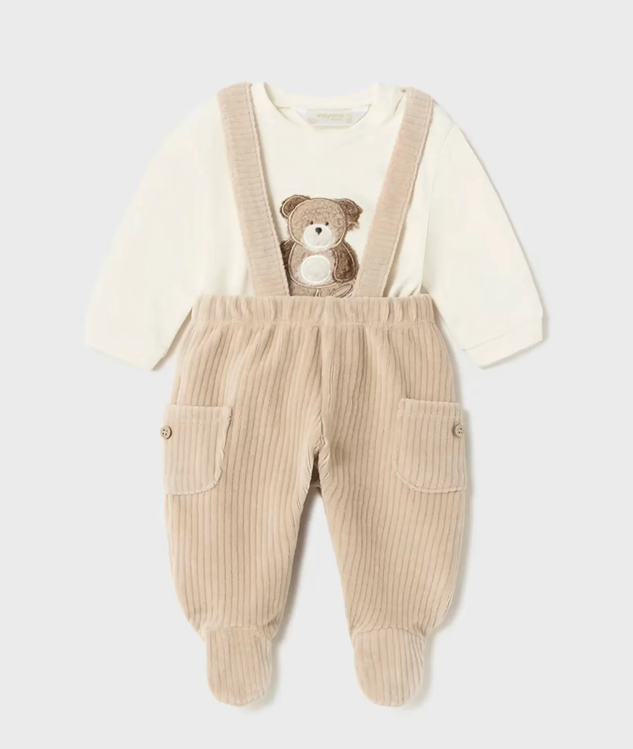 Teddy Bear Velour Overall Set/2512