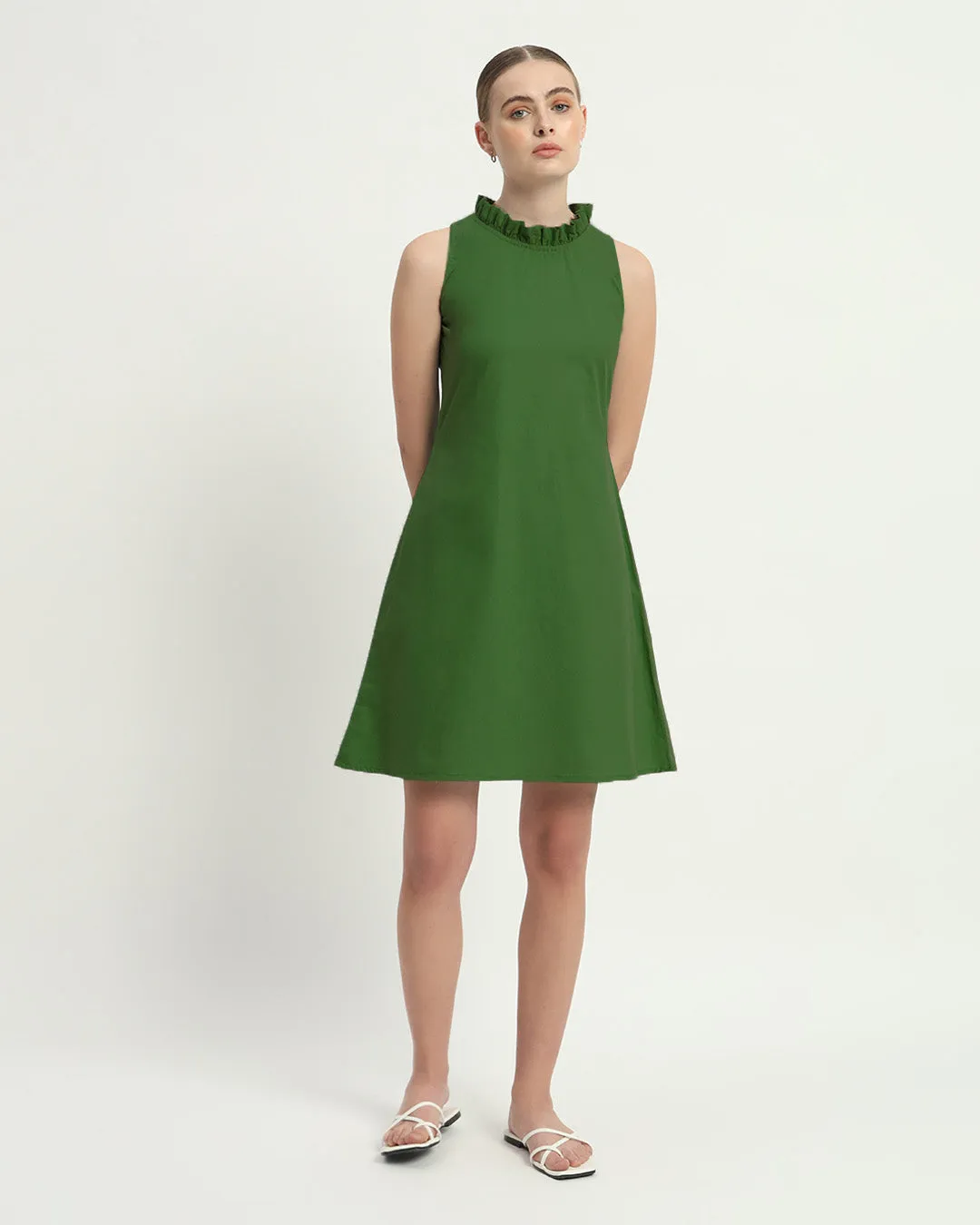 The Angelica Emerald Cotton Dress