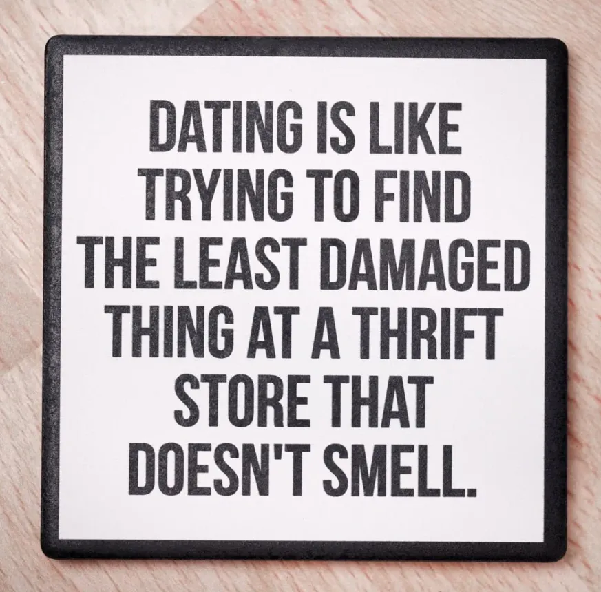 Thrift Store Dating Coaster