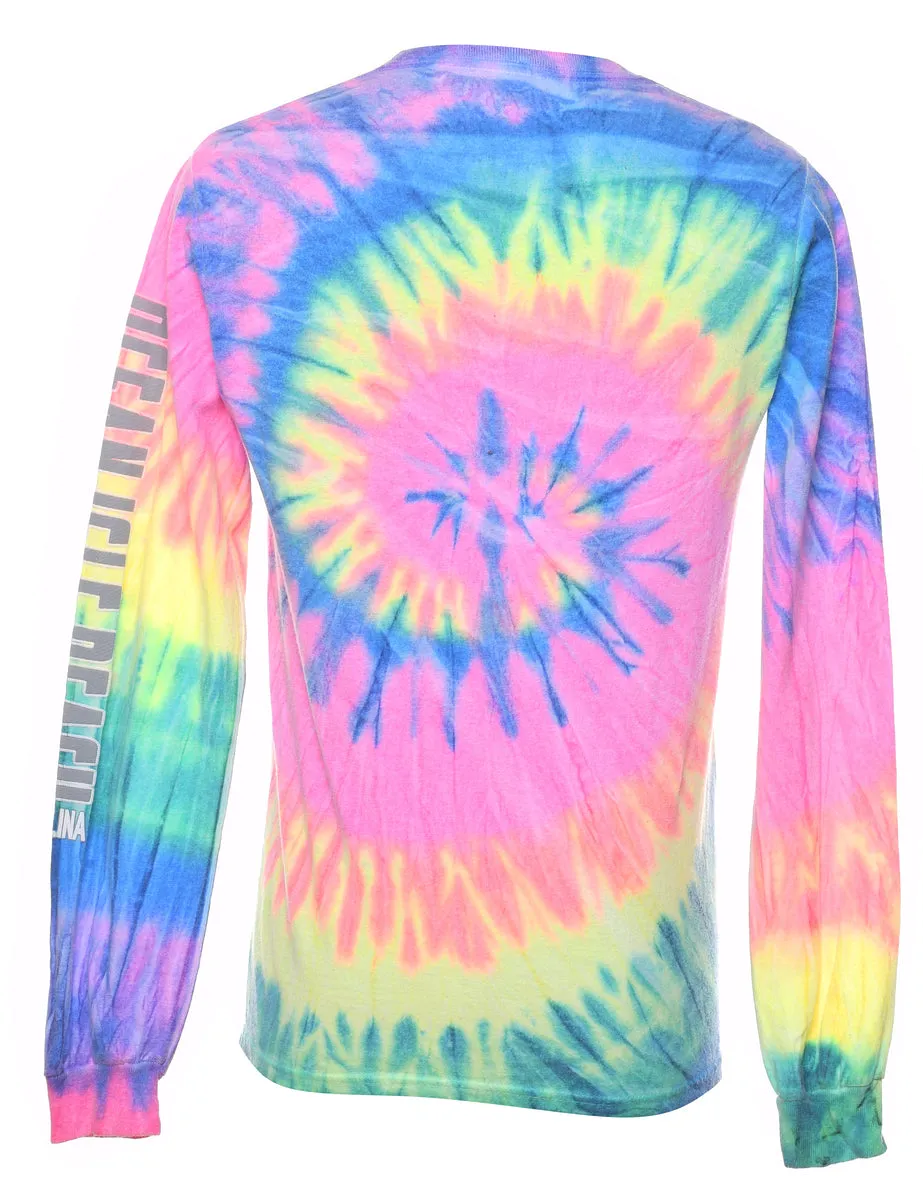 Tie Dyed Ocean Isle Beach Multi-Colour Printed T-shirt - S