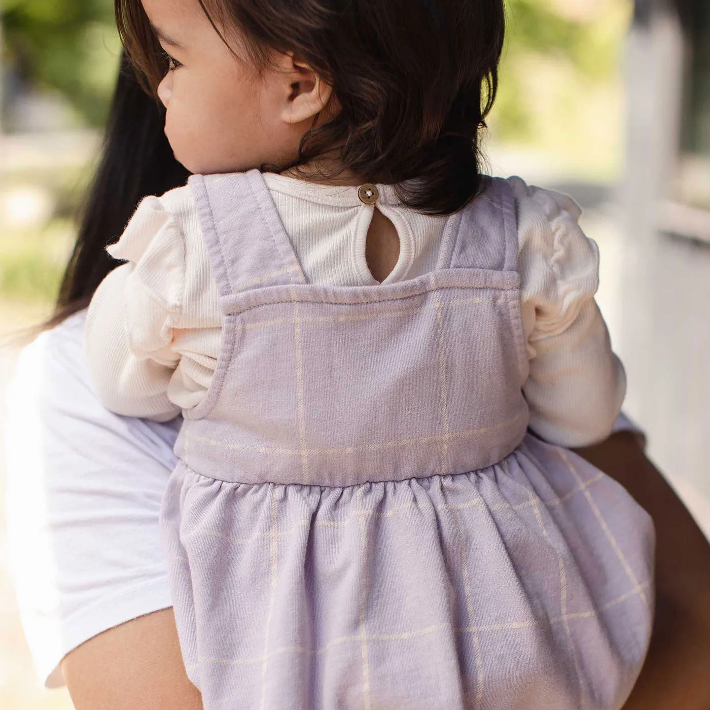 Top and Dress Set - Window Plaid - Flowering Lilac