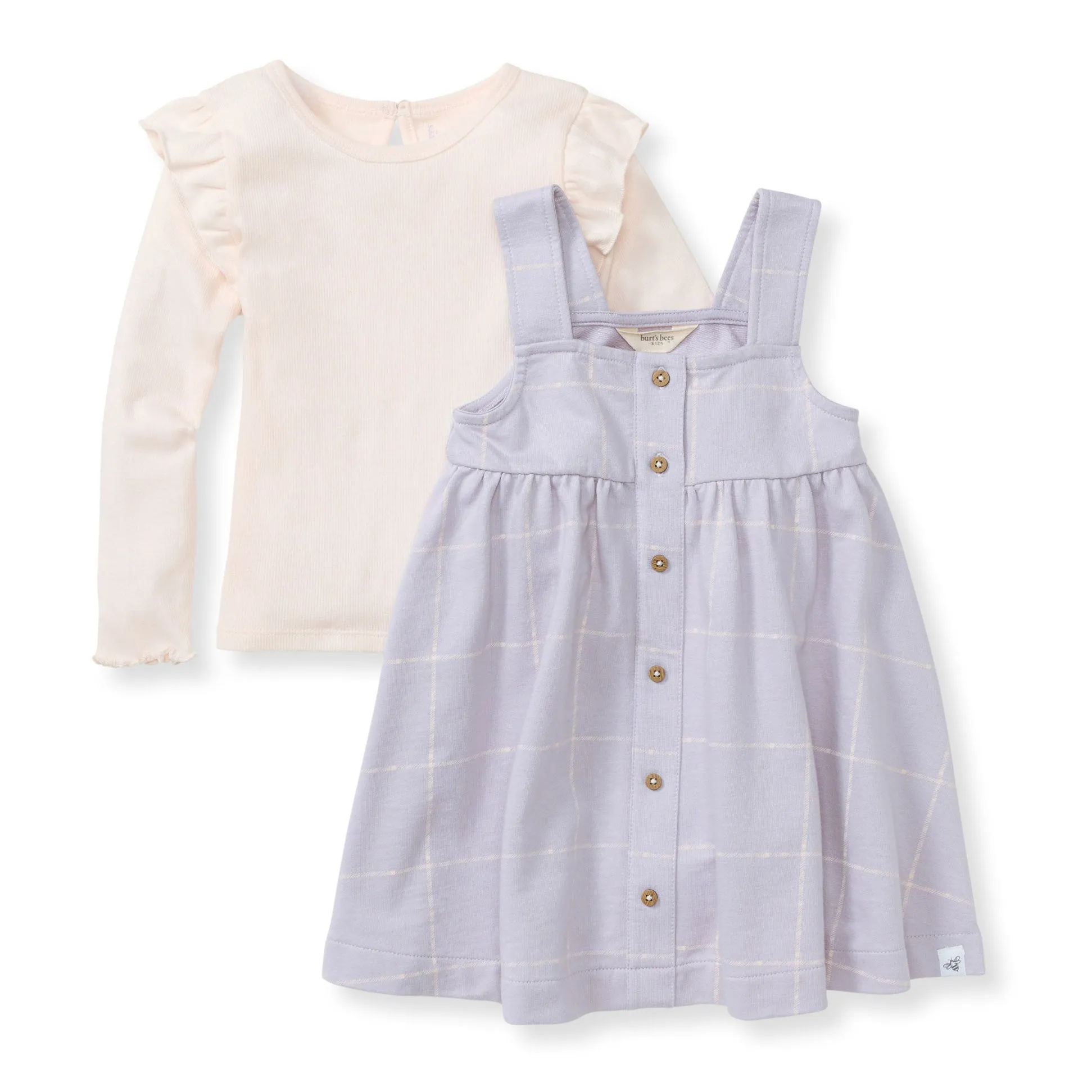 Top and Dress Set - Window Plaid - Flowering Lilac