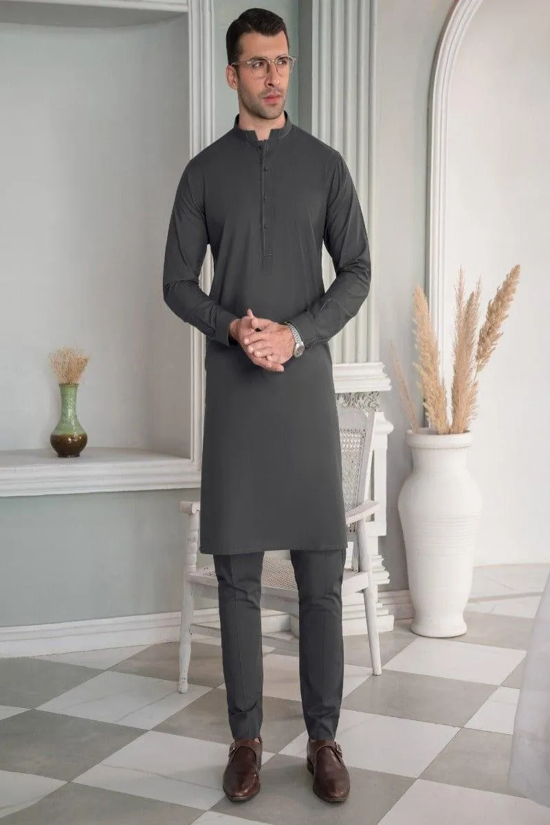 Uniworth - Olive Plain Kurta Pajama - KP2301-4