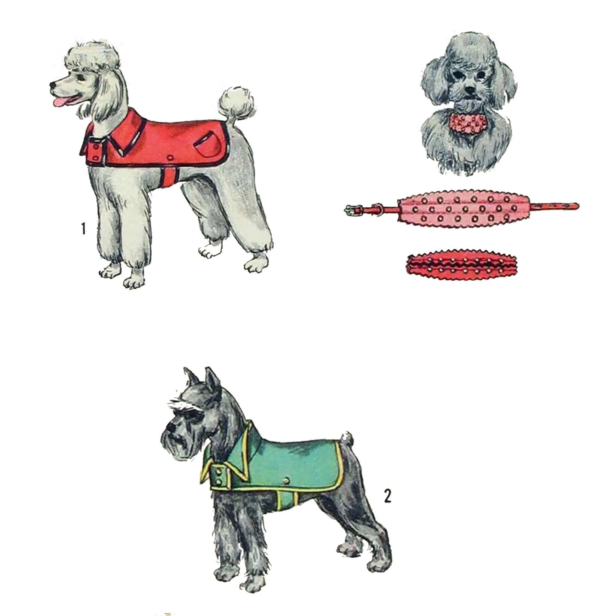 Vintage 1960s Sewing Pattern, Dog's Coat & Collar Trim - Small - Dog Small