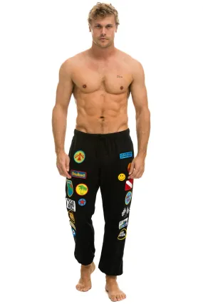 VINTAGE PATCH SWEATPANTS - BLACK