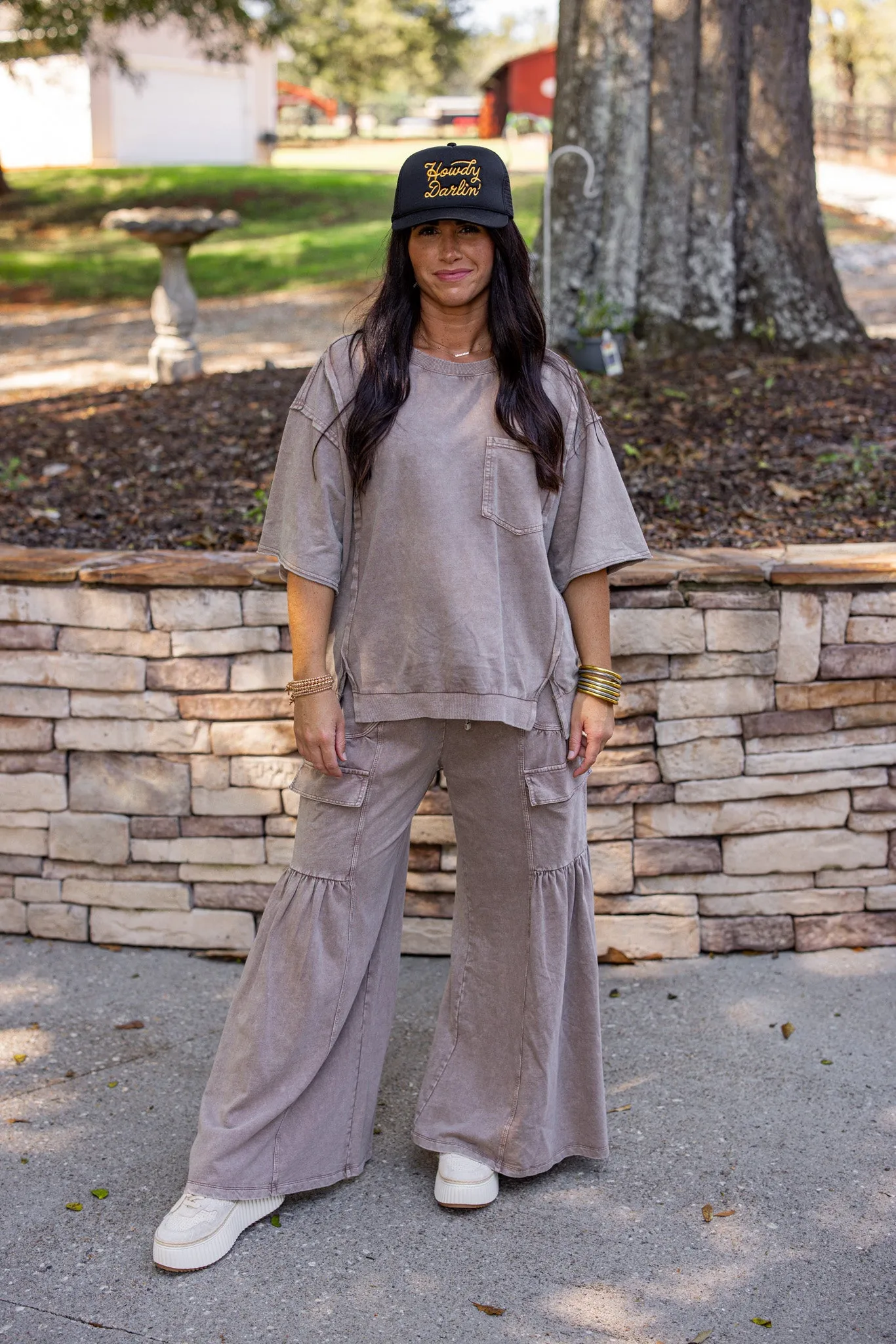 Vintage Trends Washed Mocha Pants