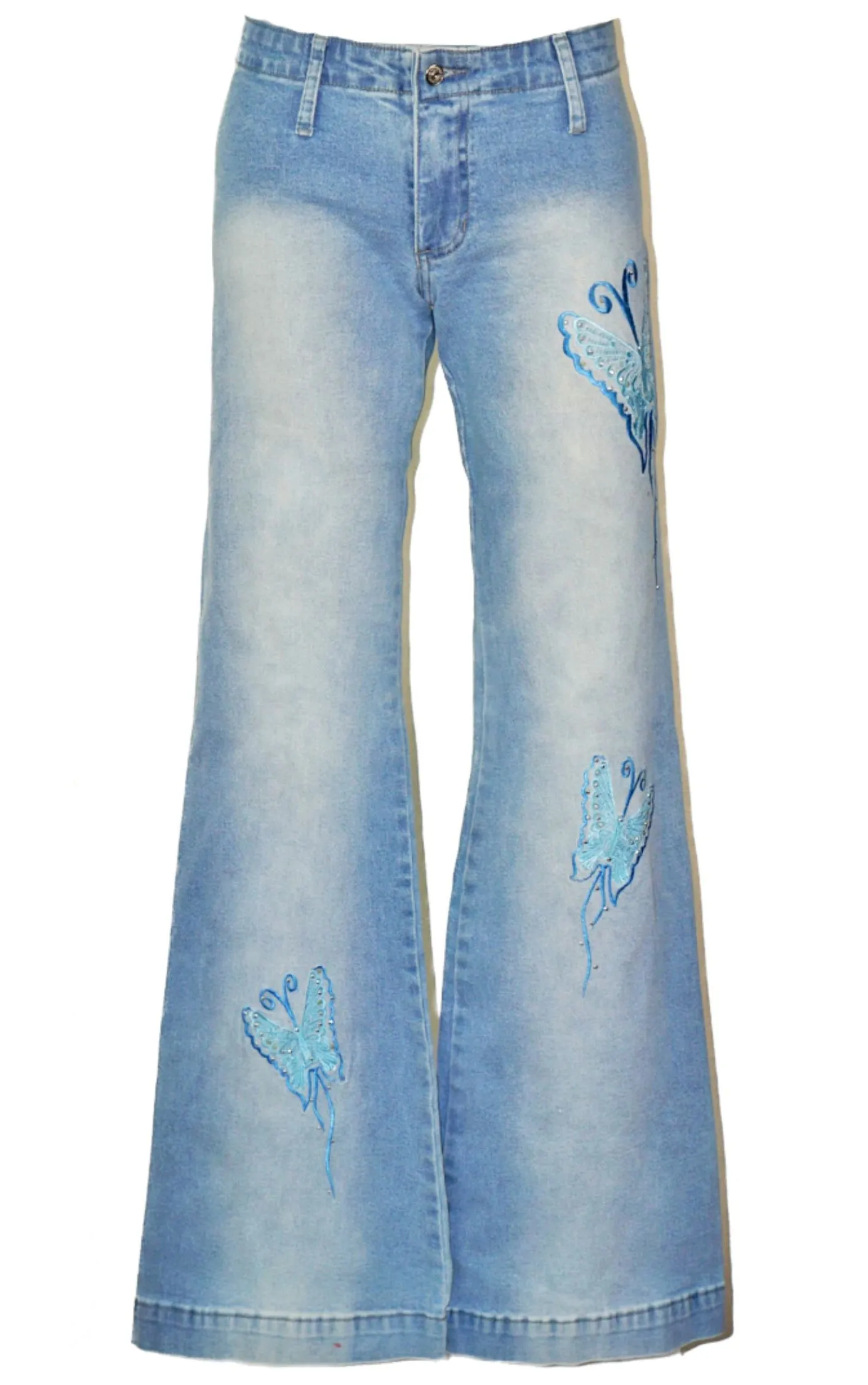 VINTAGE Y2K Butterfly Bootcut Flared Jeans