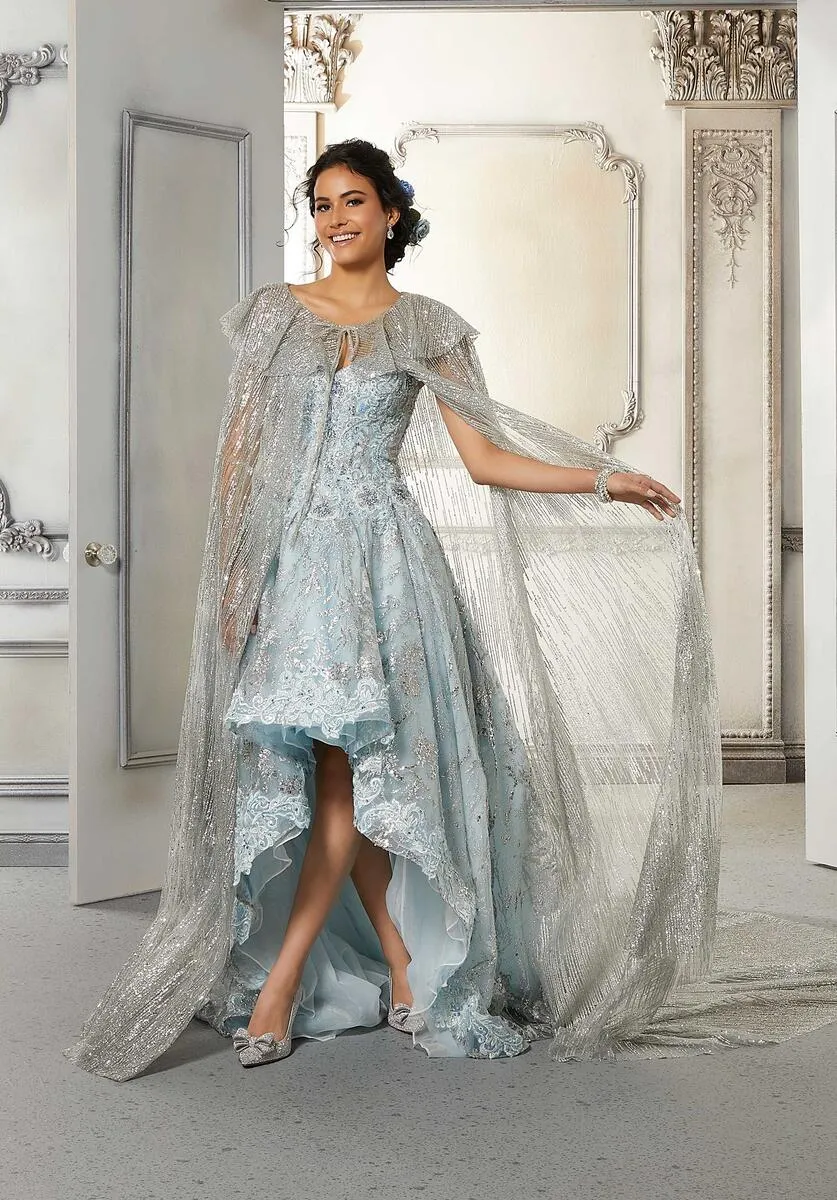 Vizcaya by Morilee Pattern Glitter Quince Cape 89326