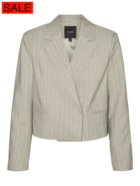 VMELI LS CROPPED HERRINGBONE BLAZER