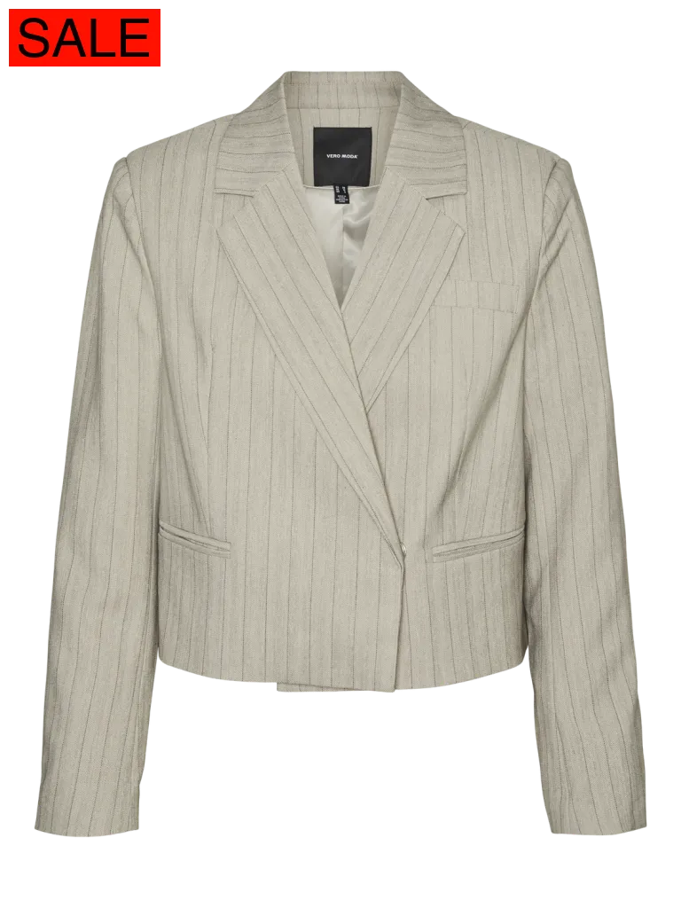 VMELI LS CROPPED HERRINGBONE BLAZER