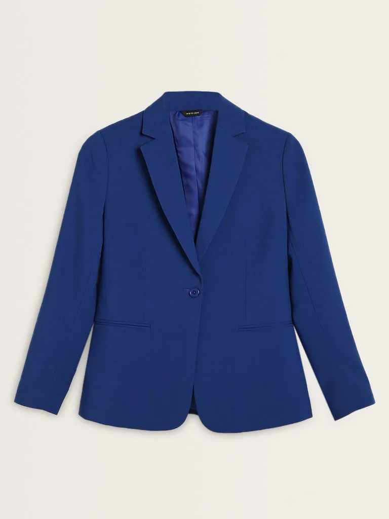 Wardrobe Blue Solid Blazer