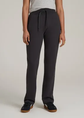 Wearever Fleece Open-Bottom Sweatpants for Tall Women in Graphite Black